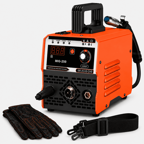 MIG-250Arc Welder, compact and lightweight with powerful functionality, lifting welding machine featuring collaborative control, IGBT inverter 110V/220V portable MMA welder, equipped with hot start,
