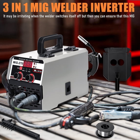 Welding Led Engine MIG-270 3 in 1 MIG Welder, 250A Inverter Welding Machine with LED ...