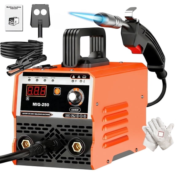 MIG Welder: 110V 3-in-1 Portable Welding Machine (Flux-Cored/Lift TIG/Stick), featuring IGBT Inverter Technology, LED Display, and Synergic ControlThe Ideal Complete Kit for Beginners