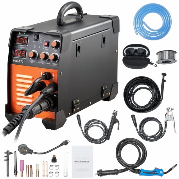 MIG Welder 270 Amp 3-in-1, MIG TIG ARC Combo Welding Machine, IGBT DC Inverter Welder 110V/220V, Digital Display, Portable Welding Machine for Steel, Iron