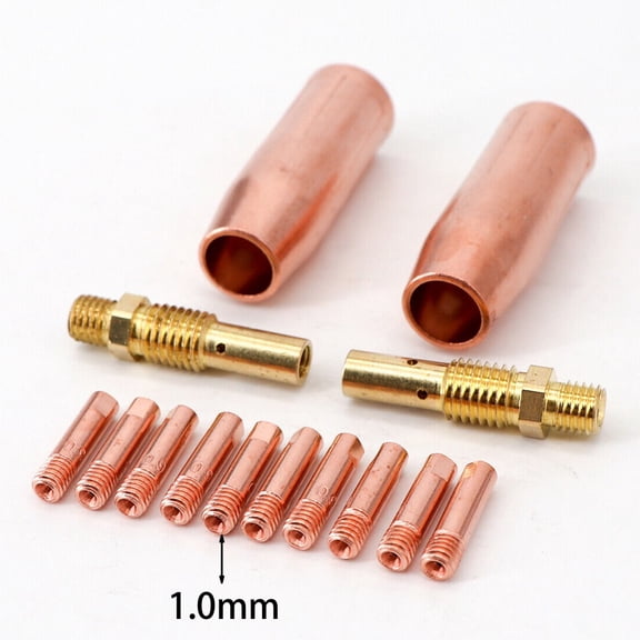 MIG Welding Nozzle Set 14pcs for TW For 100L Contact Tips and for M3 Torch (1.0mm)