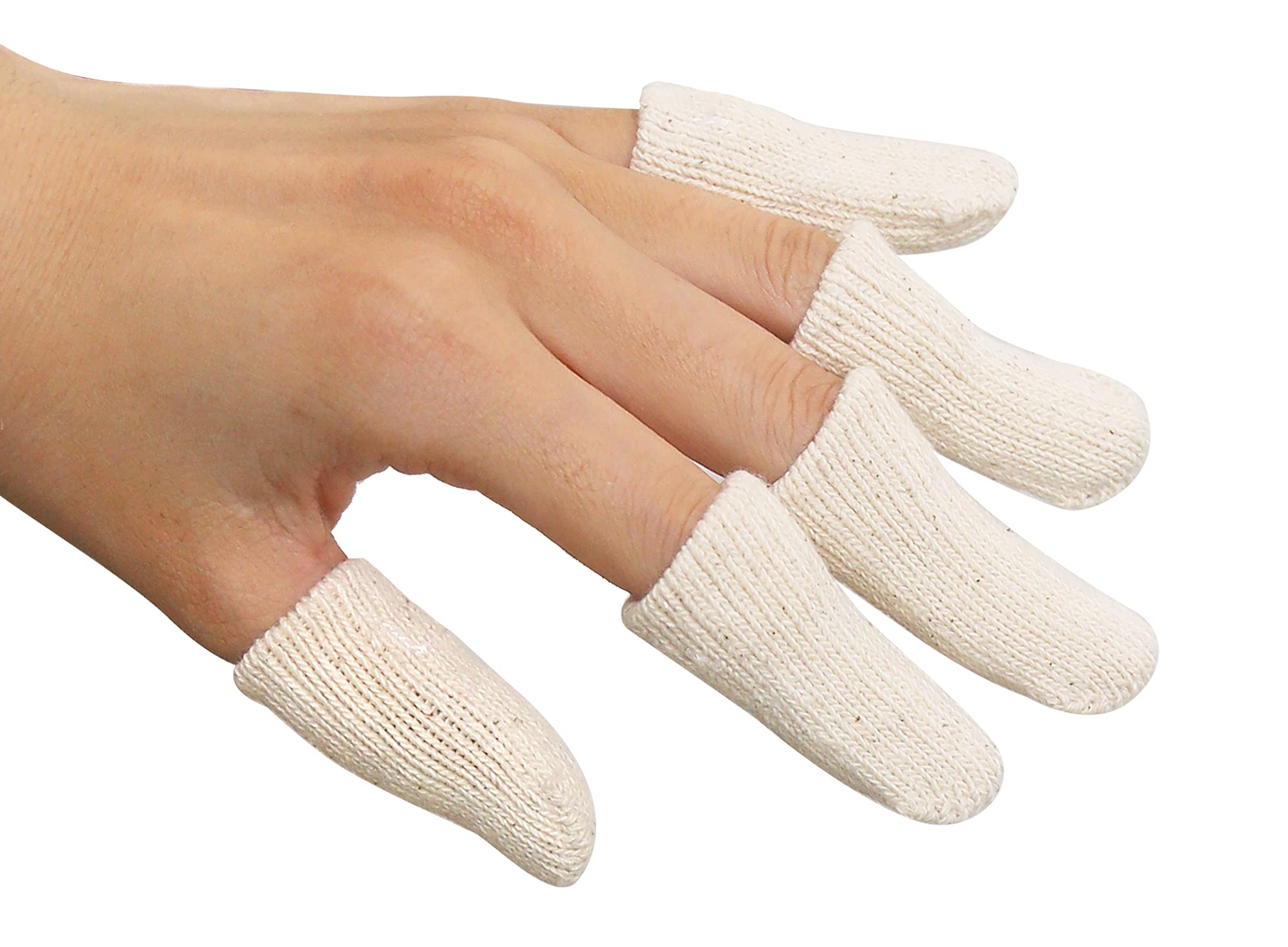 MIG4U 5 Pcs Cotton Finger Cots, Reusable Finger Protectors for Cuts Wounds, Arthritis, Eczema