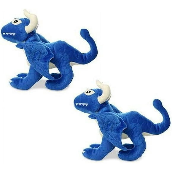 MIGHTY- Blue Dragon - Squeaker-Multiple Layers. Made Durable, Strong & Tough. Interactive Play Dog Toy (Tug, Toss & Fetch). Machine Washable & Floats (Regular 2 Pack)