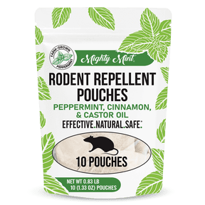 Mighty Mint Rodent Repellent/Deterrent Pouches, Peppermint, Cinnamon & Castor Oil, 10 CT