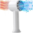 thumbnail image 1 of MIGHTY POWER Handheld Air Cooling Fan, 3 Speeds, Rechargeable USB-C, Indoor/Outdoor, Instant Air-Cooling Tech, 10 Hrs Runtime, 1.5 Hrs Cooling, Compact, Gift, Travel, Camping, White, 6.5 Inches, 1 of 8