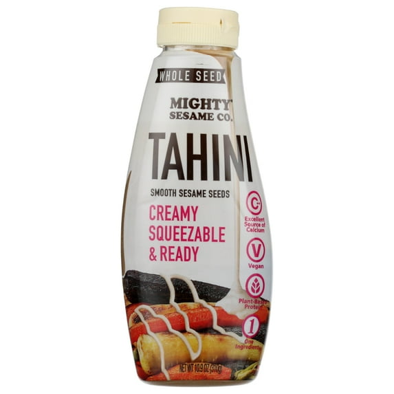 MIGHTY SESAME C - Tahini Smooth Sesame Seeds Creamy Squeezable 10.9OZ ( Pack of 8)
