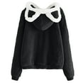 thumbnail image 1 of AWZXDE Women's Oversized Cozy Hoodie with Adorable Ears, Long Sleeve Relaxed Fit Sweatshirt for Casual Sportswear Black,S, 1 of 7