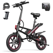 MIHOVER 14" Mini Electric Bike for Adults & Students,450W Max Speed 19Mph 3 Modes 30 Miles Range Rear Suspension, Class 2 E-Bike with Phone Holder & Lock, UL2849 Certified-Black