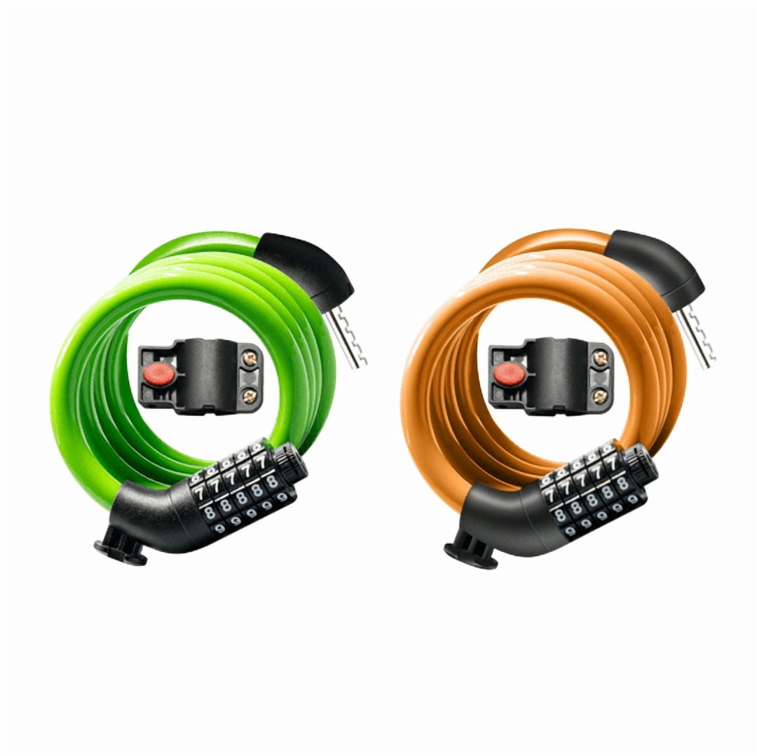 MIHOVER 2PCS Bike LockCable with Combination,High Security 5-Digit Resettable Combination Bicycle Lock Anti-Theft, Scooter Lock with Mounting Bracket for Bikes and Scooters