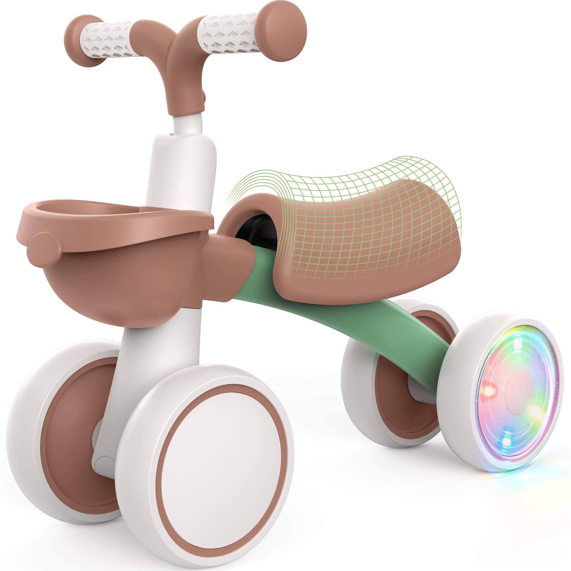 MIHOVER 4-Wheel Baby Balance Bike for 1-3 Year Old,Toddler Balance Bike ...