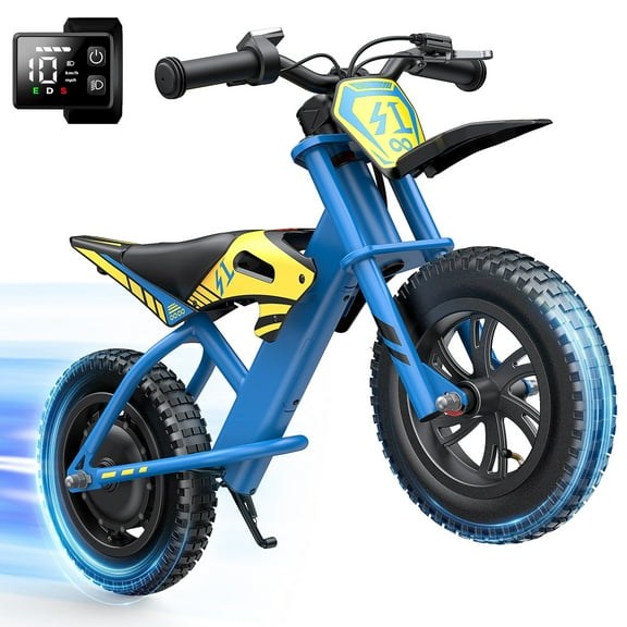 MIHOVER Electric Dirt Bike for Kids, 150W Motor,10Mph Electric Motorcycle Beginners Friendly for Kids Teens -Blue