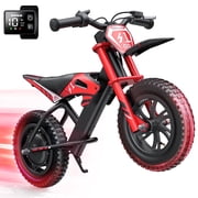 MIHOVER 21.6V Electric Bike for Kids 12, 200W Electric Banlance Bike Ages 5-8 Years Old, Max 10MPH with LED Display, Beginners Friendly - Red