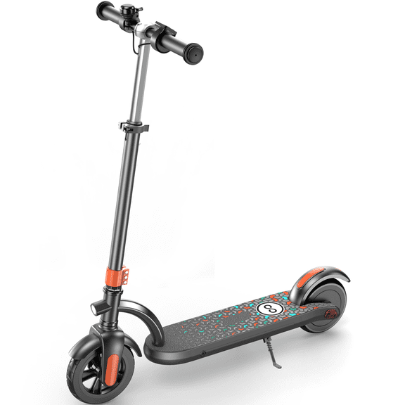 MIHOVER Electric Scooter for Kids Age 8-14, 180W Motor Max 10mph Speed with Adjustable Handlebar and LED Lights Max Range 10 Mi CPC Certified- Orange