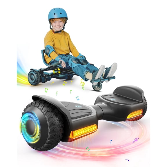 MIHOVER Self-Balancing Scooter with Seat Attachment,Balancing Scooter for Kids or Adults with Adjustable Length, Fits 6.5" 8" 10" ,360°swivel Wheel
