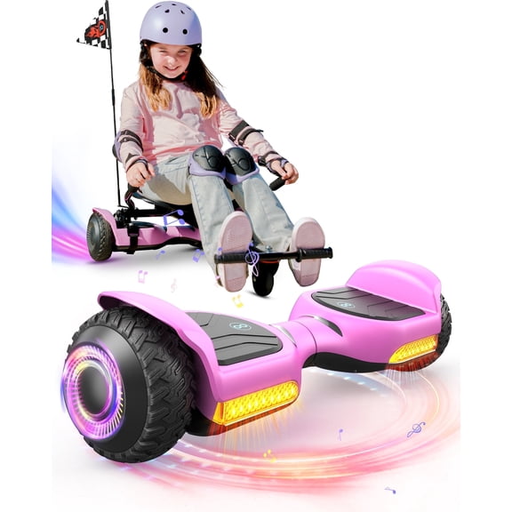 MIHOVER Self Balancing Scooter with Seat Attachment,Balancing Scooter for Kids or Adults with Adjustable Length, Fits 6.5" 8" 10" ,360°swivel Wheel