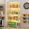 thumbnail image 1 of MIIFUNY 65" Glass Display Cabinet with LED Light, 4 Tier Curio Storage Cabinet for Living Room, Gray, 1 of 9