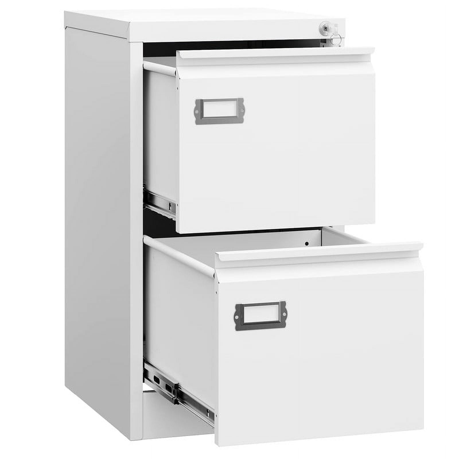 MIIIKO 2 Drawer File Cabinet,Metal Small Filing Cabinets with Lock,15 ...
