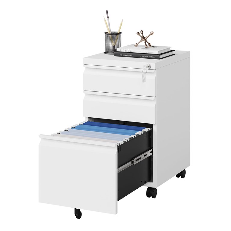 BOND FILE CABINET ライトブラウン（水までで出品終わります） Amazon.com: SISESOL 3 Drawer Mobile File Cabinet with Lock