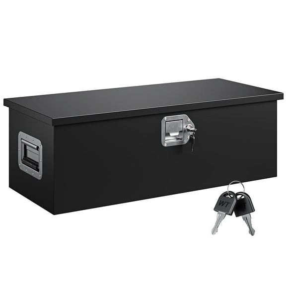 MIIIKO 30 Inch Steel Heavy Duty Truck Bed Tool Box, Trailer Tongue Tool Box with Lock and Keys, Utility Trailer Tool Box for Truck, Pickup, RV, Trailer