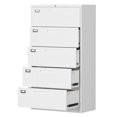thumbnail image 1 of MIIIKO 5 Drawer File Cabinet with Lock, 5 Drawer Metal Filing Cabinet, Lateral Filing Cabinet with Lock for Home Office, Lockable Storage Cabinet for Hanging Files Letter/Legal/F4/A4 Size, 1 of 8