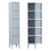 MIIIKO 5-Tier Metal Locker Steel Employees Lockers for Office, Metal Storage Locker Cabinet with Louvers, 5 Door Locker for Employee Gym, Home, School