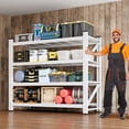 thumbnail image 1 of MIIIKO Heavy Duty 4-Tier Adjustable Storage Shelves, 48"W x 24"D x 70"H Metal Shelving Unit, 4000LBS Capacity Steel Rack for Garage Warehouse Basement, Industrial Commercial Utility Shelving, White, 1 of 9