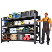 MIIIKO Heavy Duty 4-Tier Adjustable Storage Shelves, 5000LBS Capacity Metal Shelving Unit, 71"W x 24"D x 70"H Steel Rack for Garage Warehouse Basement, Industrial Commercial Utility Shelving, Black