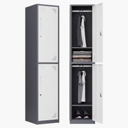 MIIIKO Metal Locker for Gym, School, Office, 71" Metal Storage Locker Cabinets for Employees, Students Steel Lockers Two Tier, 2 Door