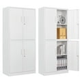thumbnail image 1 of MIIIKO Metal Storage Cabinet, 2 Adjustable Shelves Lockable Door, Steel Locker for Office, Home, Pantry, Garage Utility Cabinet, 1 of 7