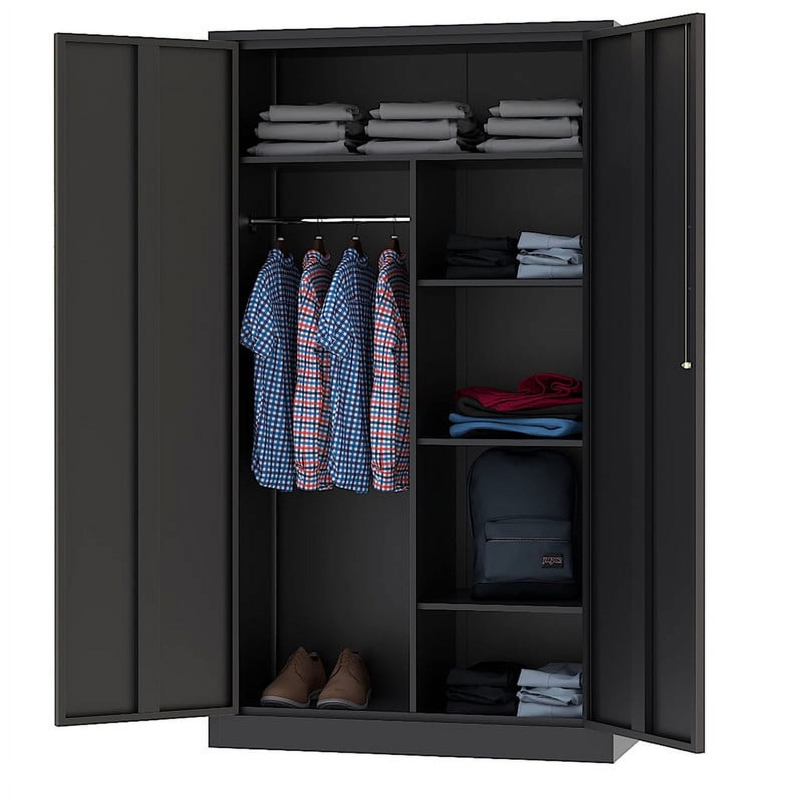 MIIIKO Metal Storage Cabinet with Locking Doors 72