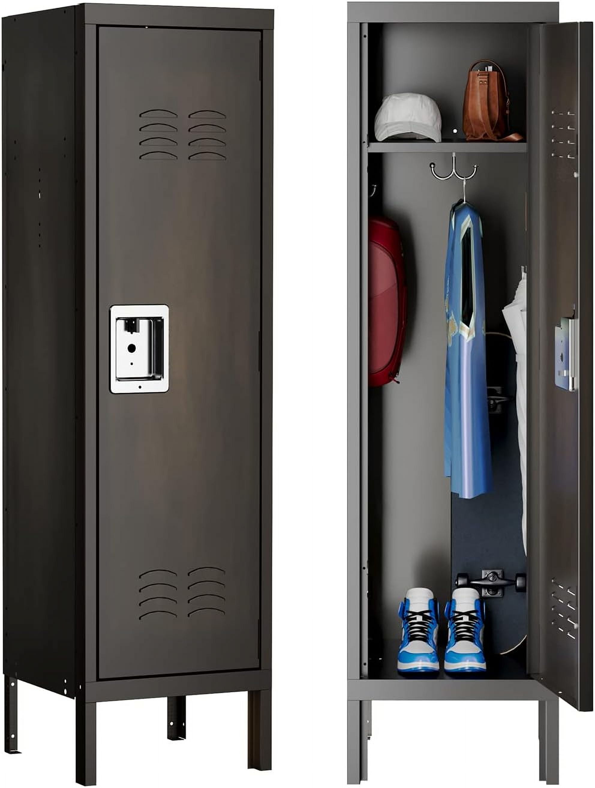 TOPASS Lockable Metal Storage Locker, 72'' Tall Cabinet with