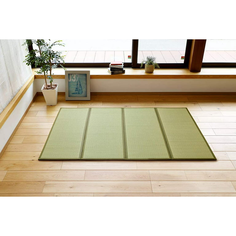 Mjkone Twin Size Tatami mat, Natural Grass Tatami,Folding Japanese