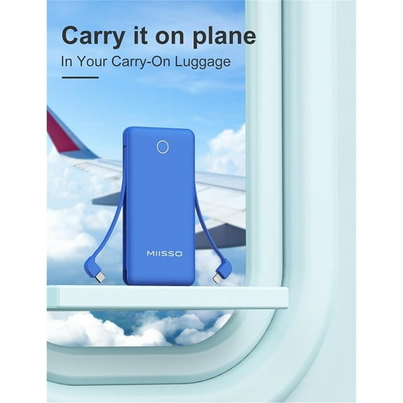 MIISSO 10K95 10000mAh 4-Port Power Bank,Blue