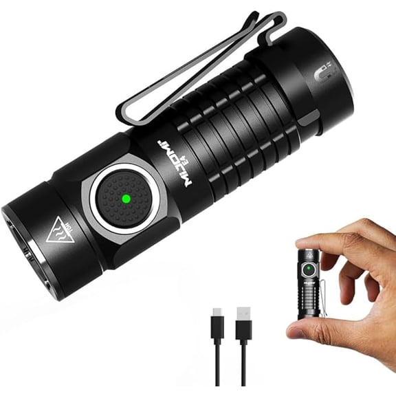 MIJOMI Flashlight E4 Mini EDC Flashlight with Magnet, Compact Rechargeable Pocket Light 1100 High Lumens Travel Flashlight Rechargeable, E4 Small Flashlight with Clip