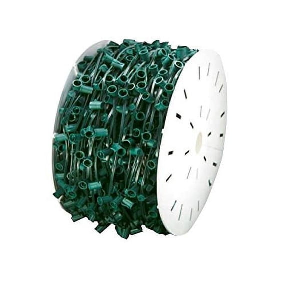 Spool Stringer MIK Solutions SPT-1 1000Ft C9 Christmas Spool Green Wire with Socket ...