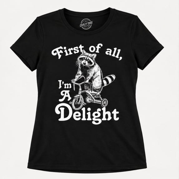 Graphic Raccon MIKDENO Women's I'm a Delight Raccoon Cotton Graphic T-Shirt, Black ...