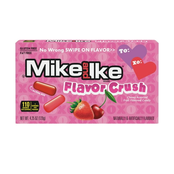 MIKE AND IKE Flavor Crush Chewy Candy, Valentine Candy, 4.25 ounce Theater Box 1 count