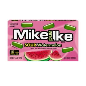 MIKE AND IKE SOUR Watermelon Chewy Candy, 4.25 ounce Theater Box, 1 count