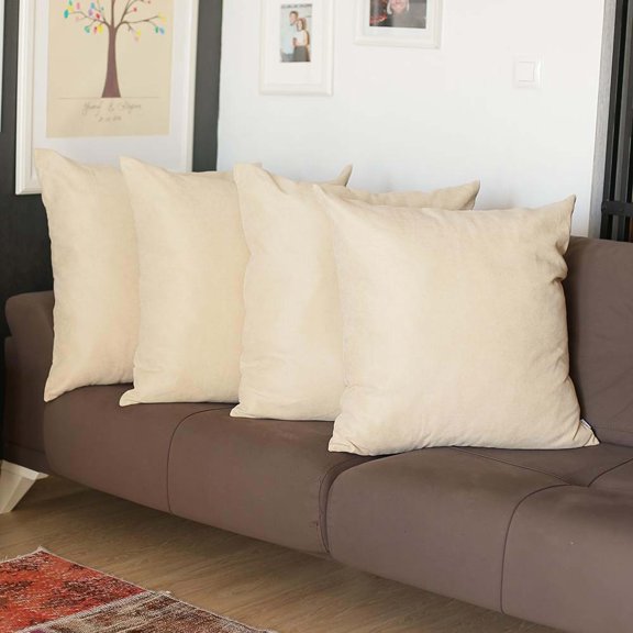 MIKE & Co. NEW YORK Honey Set of 4 Decorative Throw Pillow Cover Solid Color Beige 22" x 22"