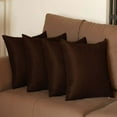 thumbnail image 1 of Honey Set of 4 Decorative Throw Pillow Cover Solid Color 20" x 20" Brown Square Pillowcase for Couch, Bedding, 1 of 4