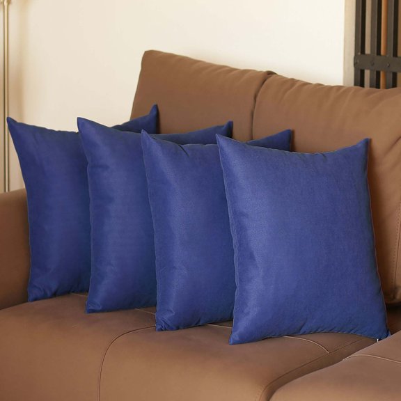 MIKE & Co. NEW YORK Honey Set of 4 Decorative Throw Pillow Cover Solid Color Sapphire Blue 18" x 18"
