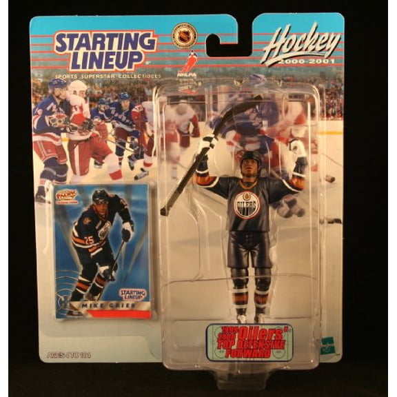 Starting Lineup Mike Grier / Edmonton Oilers 2000-2001 NHL Action Figure & Exclusive Collector Trading Card