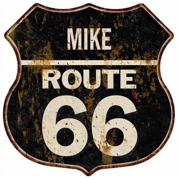 MIKE Route 66 Sign Shield Metal Gift Man Cave Gift 211110004094