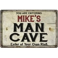 thumbnail image 1 of MIKE'S Man Cave Sign Rustic Garage Decor Gift 12x18 Metal 112180035108, 1 of 1