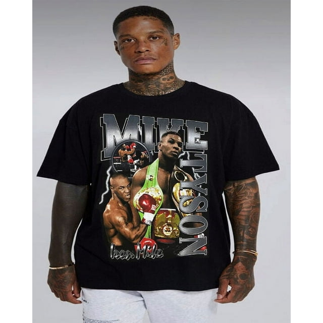 MIKE TYSON CHAMPION BOXING BLACK T SHIRTS MEN