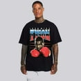 MIKE TYSON CHAMPION BOXING RED GLOVES BLACK T SHIRTS MEN