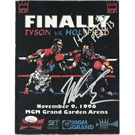 MIKE TYSON EVANDER HOLYFIELD Signed Autographed Fight Program JSA Authentic