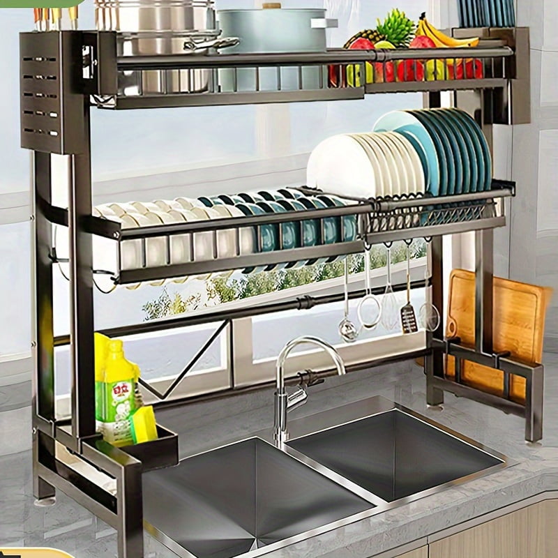 Sabatier Expandable Dish Rack 水切りラック Sabatier Expandable Dish Rack Soft Coated Wires and Bi
