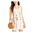 thumbnail image 1 of MIKEN SWIM Women's Yellow Tie Dye Lace-Up Back Metallic Scoop Neck Swimsuit Cover Up M, 1 of 2