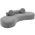 thumbnail image 1 of MIKIBAMA 105.5''Curved Cloud Couch Sofa 3-4 Seater Couch with 2 Pillows Point-shaped corduroy,(Anti-Wrinkle) , Gray, 1 of 11